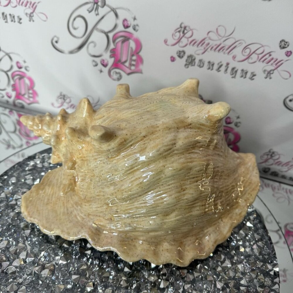 Ceramic Conch Shell large Decor in Beige shiny conch shell 🐚